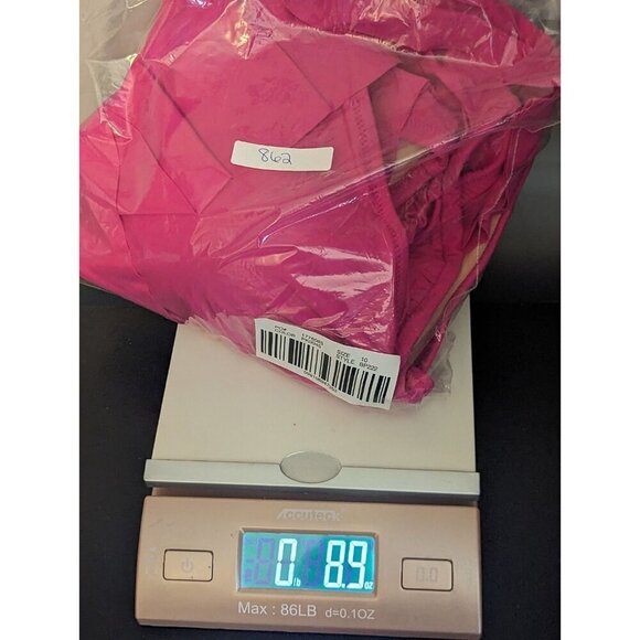 J. Crew Pink Fushia One Piece Swim Suit Ruched Ruffle V Neck Women's 10 (862) - Picture 6 of 6